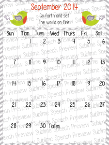 Monthly Calendars with quotes (June '14-September '15)